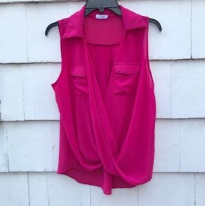 Bright neon dark pink blouse
